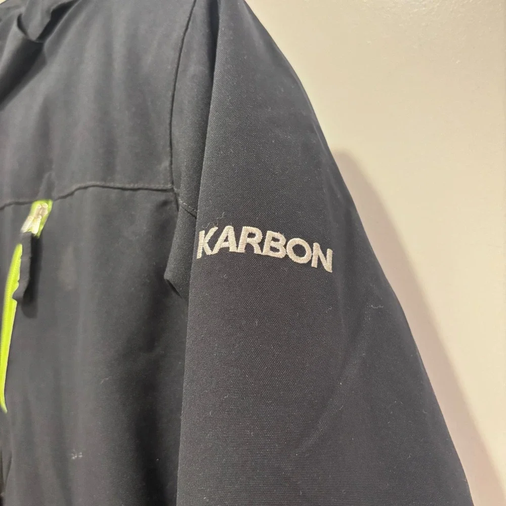 Karbon Kids Black Neon Lime Green Insulated Ski Jacket Winter Coat Size 12